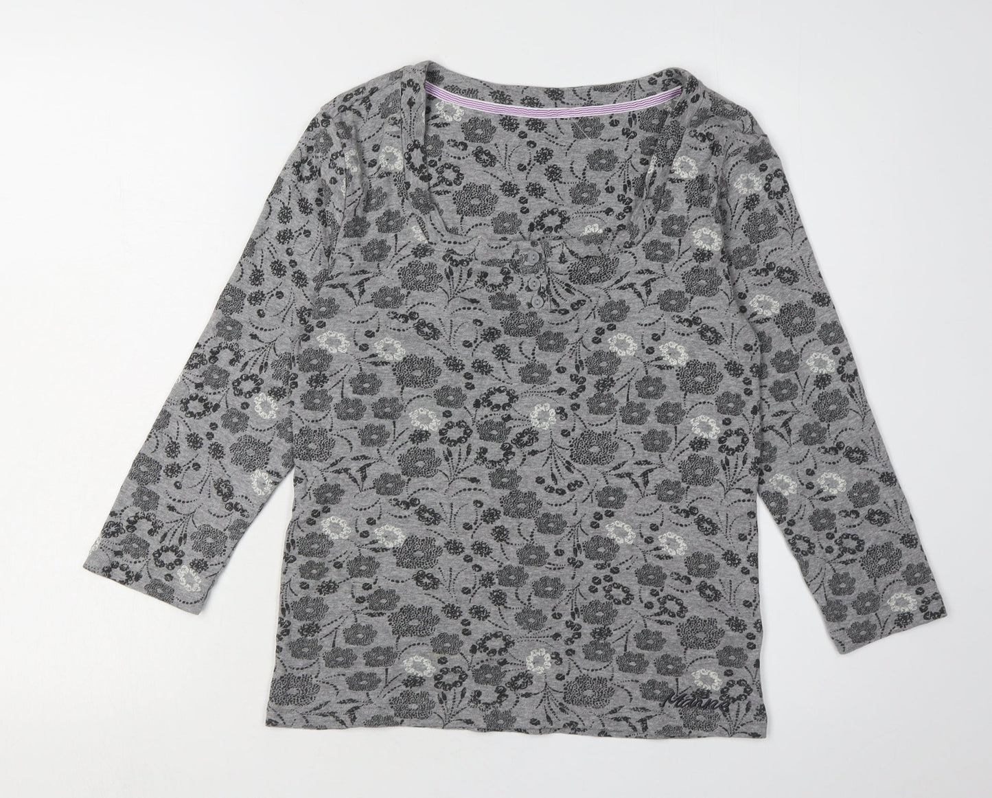 Womens UK Size 10 Debenhams Grey Basic T-Shirt