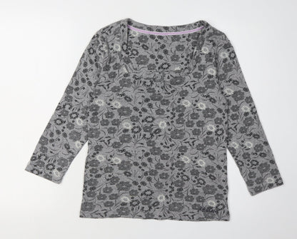 Womens UK Size 10 Debenhams Grey Basic T-Shirt