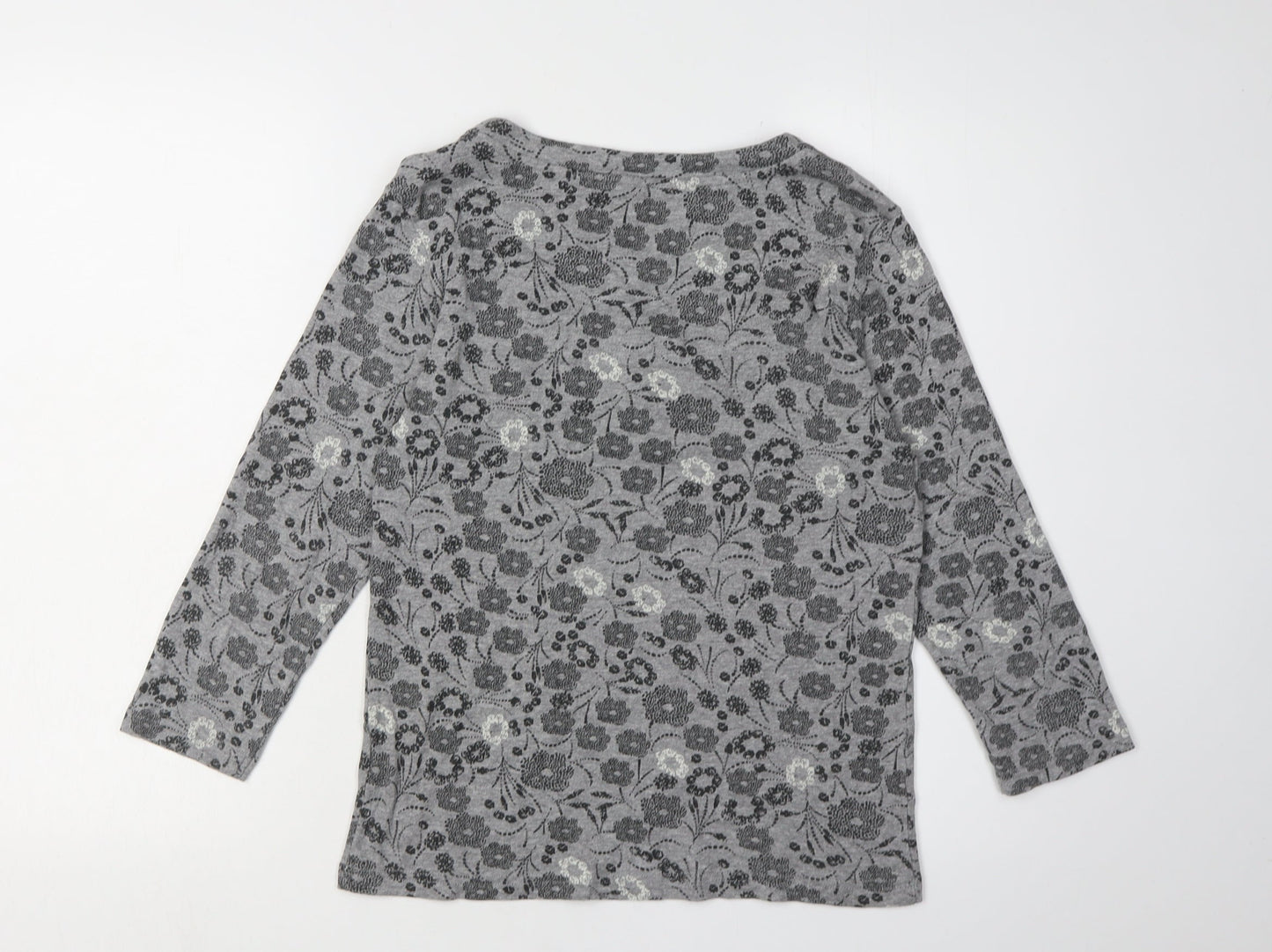 Womens UK Size 10 Debenhams Grey Basic T-Shirt