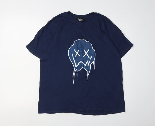 Mens UK Size S boohooMAN Blue  T-Shirt