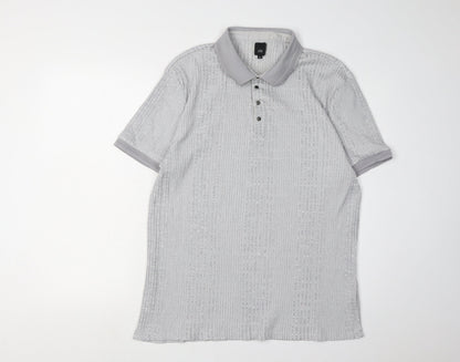 River Island Men's Grey Polo Shirt XL