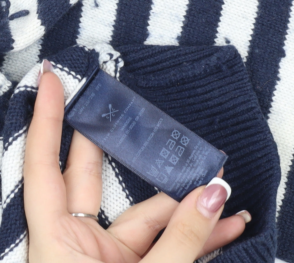 Crew Clothing Women's Blue Striped Pullover Jumper Size 12