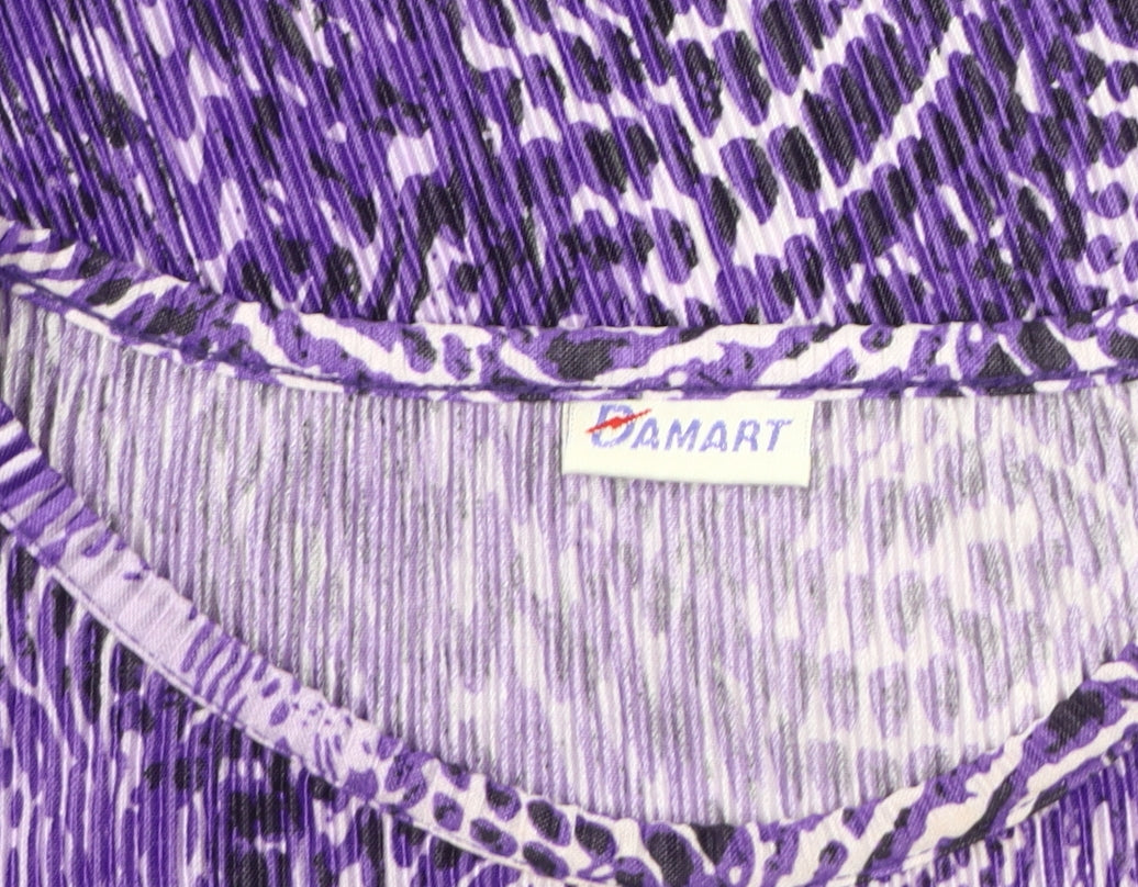 Damart Women's Purple Animal Print T-Shirt UK 10/12