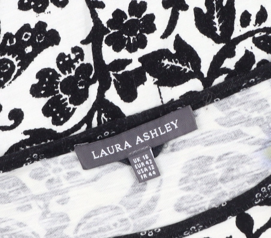 Laura Ashley Women’s Black Floral Dress Size 16