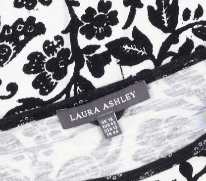 Laura Ashley Women’s Black Floral Dress Size 16