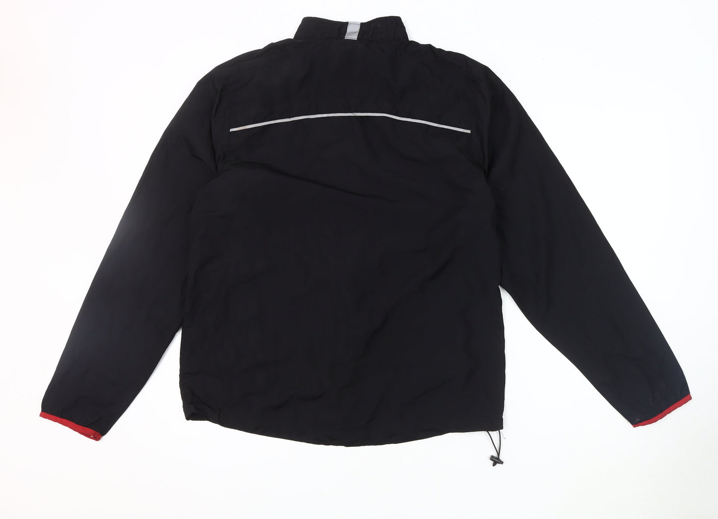 Mens UK Size S Mi-Fit Black Windbreaker Coat