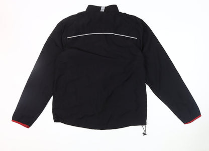 Mens UK Size S Mi-Fit Black Windbreaker Coat