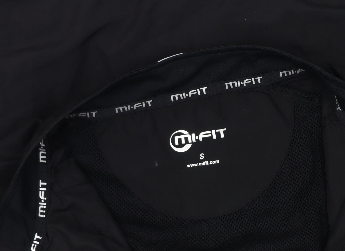 Mens UK Size S Mi-Fit Black Windbreaker Coat