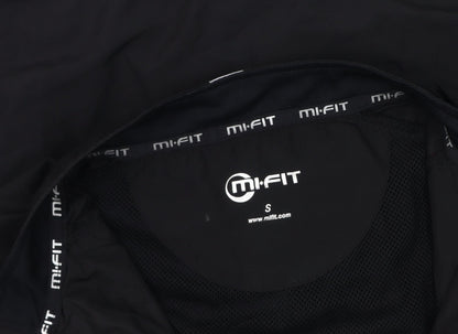 Mens UK Size S Mi-Fit Black Windbreaker Coat
