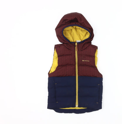 Quechua Boys' Multicoloured Puffer Jacket, Hooded, 2 Years
