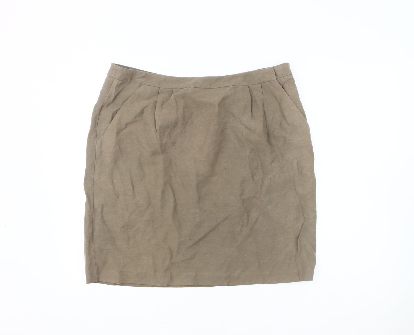 Pure Collection Women's Brown Pencil Skirt Size 16