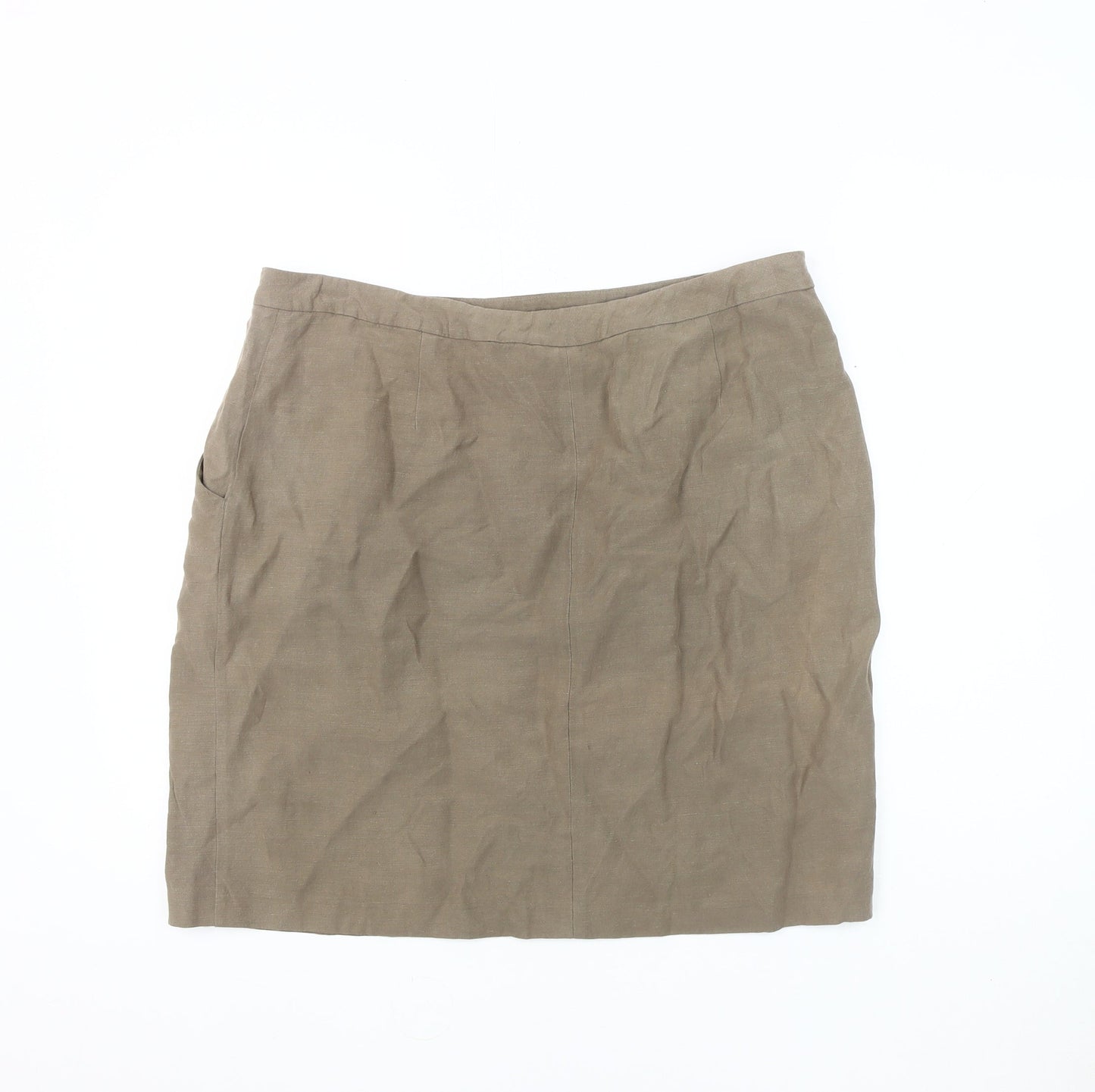 Pure Collection Women's Brown Pencil Skirt Size 16