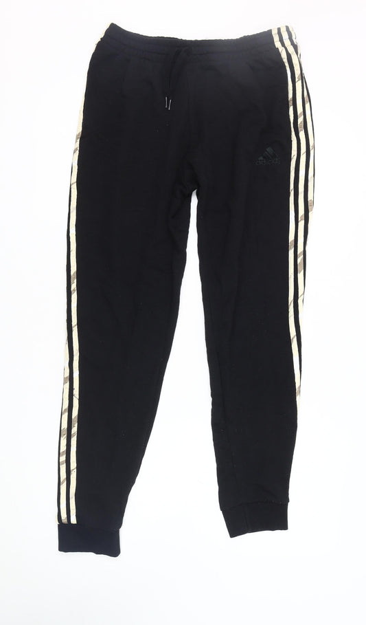 Adidas Men's Black Joggers, M, Elastic Waist