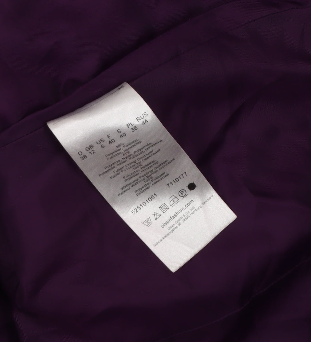 Olsen Purple Quilted Women's Jacket - Size S, Casual Winter Wear