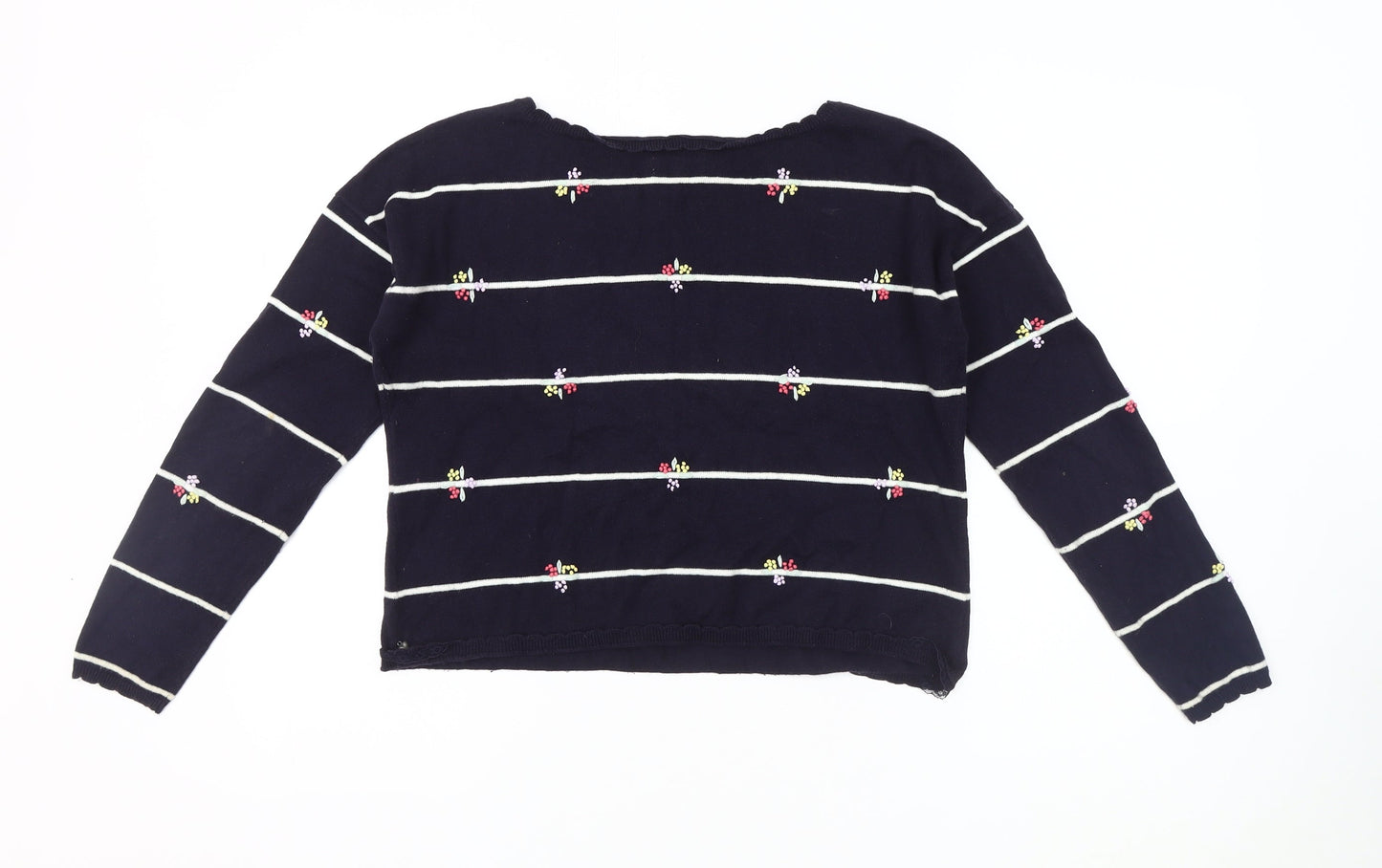 By Ti Mo Women's Blue Embroidered Pullover Jumper - Size S