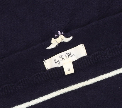 By Ti Mo Women's Blue Embroidered Pullover Jumper - Size S