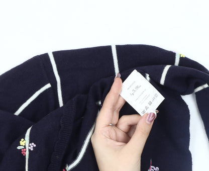 By Ti Mo Women's Blue Embroidered Pullover Jumper - Size S