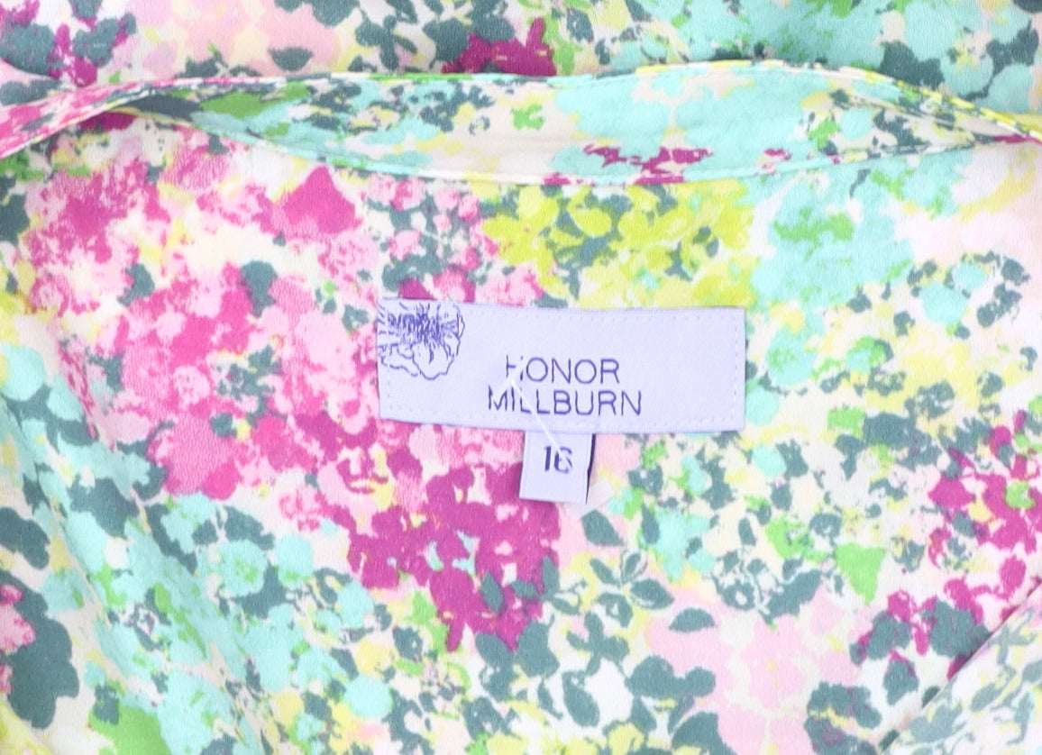 Womens UK Size 16 Honor Millburn Multicoloured Cropped Blouse