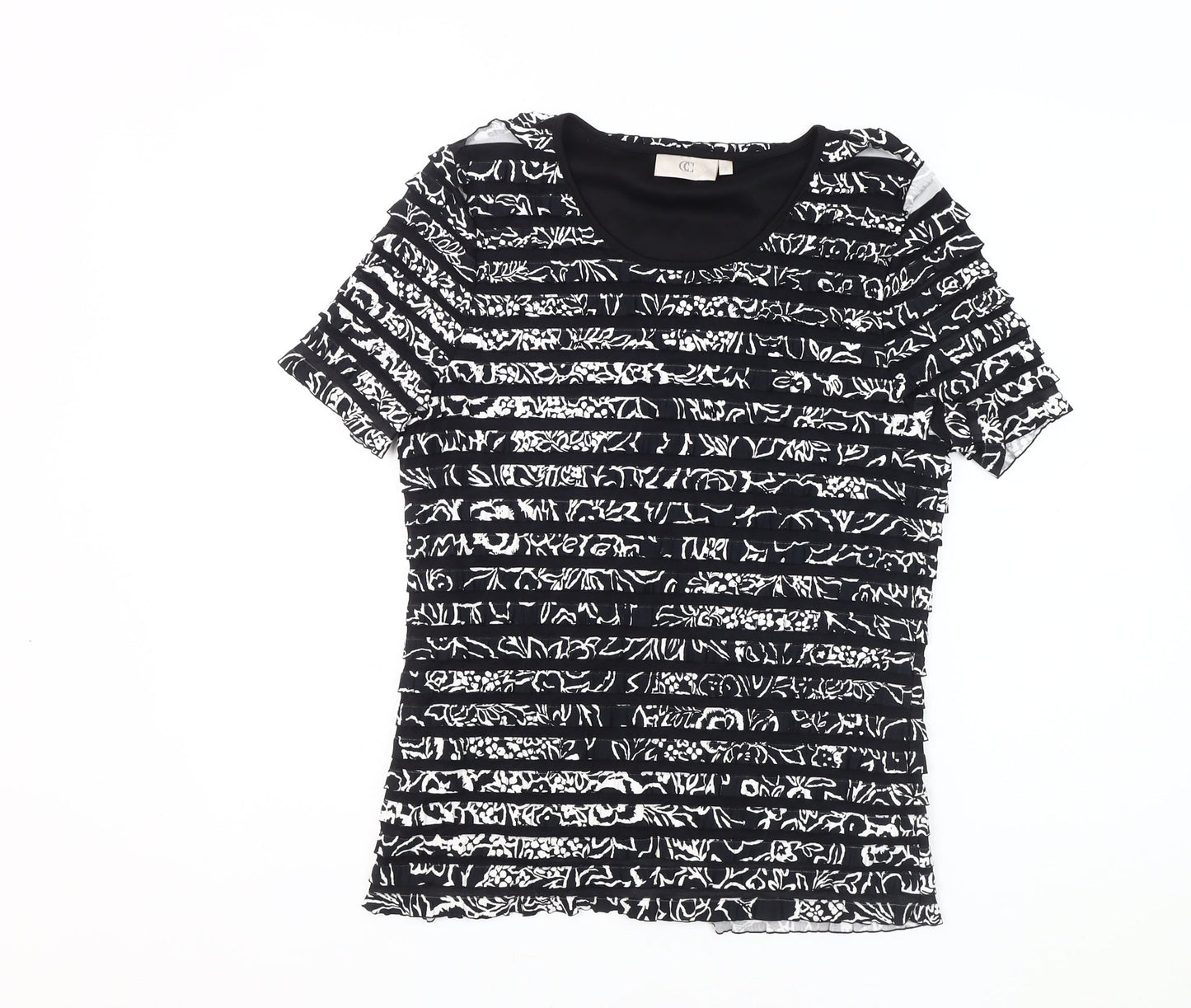 Womens UK Size S CC Black Basic T-Shirt
