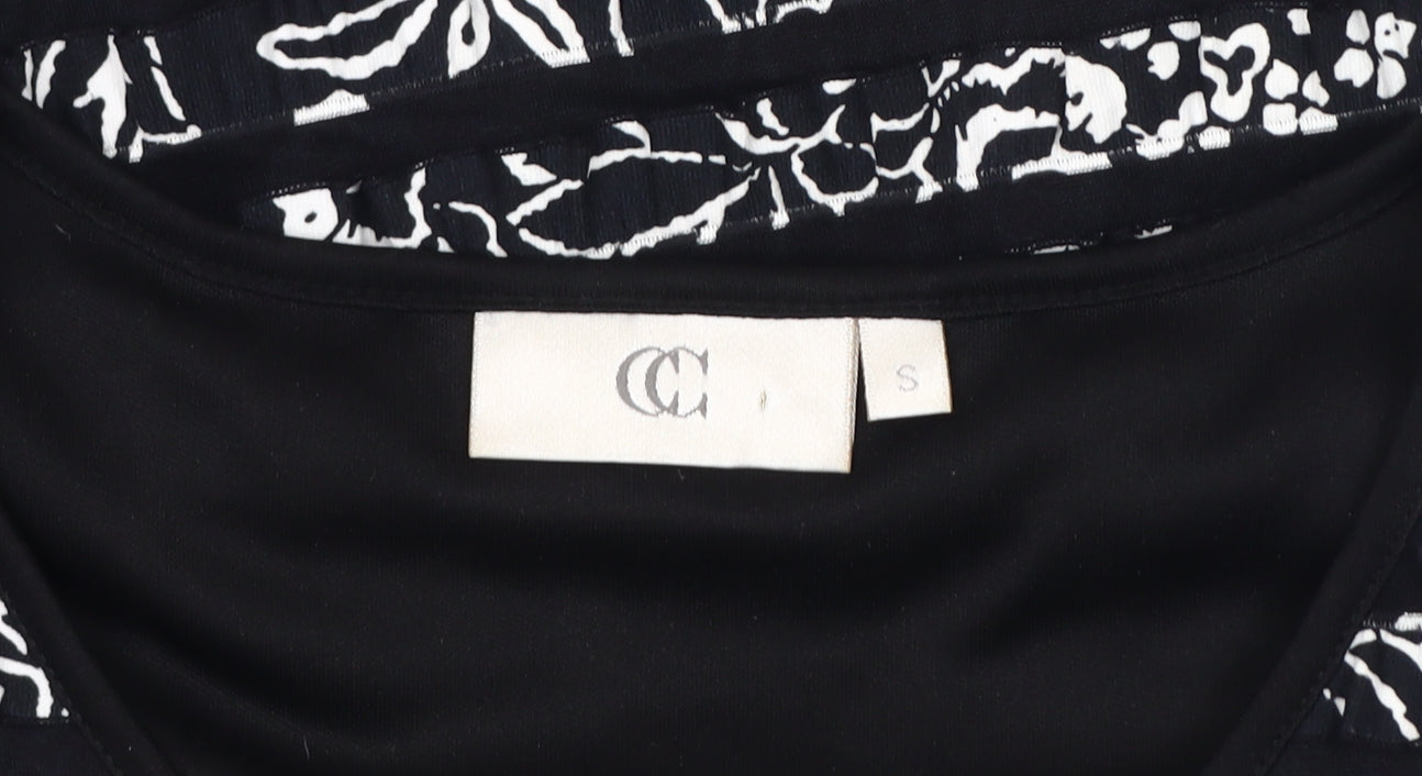 Womens UK Size S CC Black Basic T-Shirt