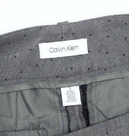 Calvin Klein Women's Grey Polka Dot Trousers Size 2