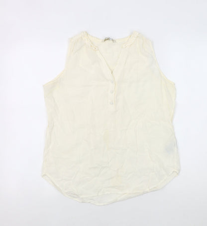 Boden Women's Ivory Sleeveless Blouse - Size 12