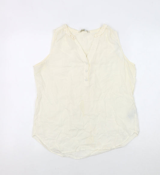 Boden Women's Ivory Sleeveless Blouse - Size 12