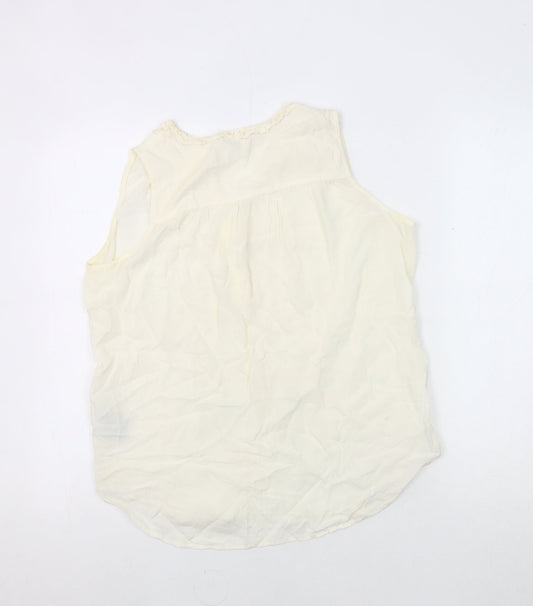 Boden Women's Ivory Sleeveless Blouse - Size 12