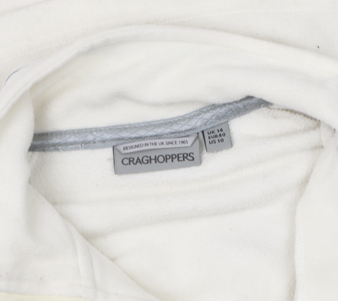 Craghoppers Women's White Fleece Sweatshirt, Size 14