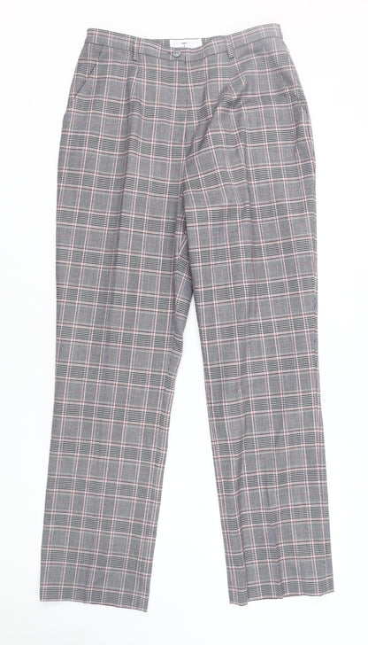 Cotswold Collections Plaid Women's Trousers, Size 12, Grey
