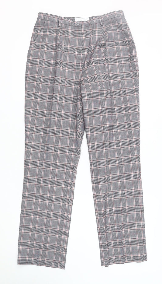 Cotswold Collections Plaid Women's Trousers, Size 12, Grey