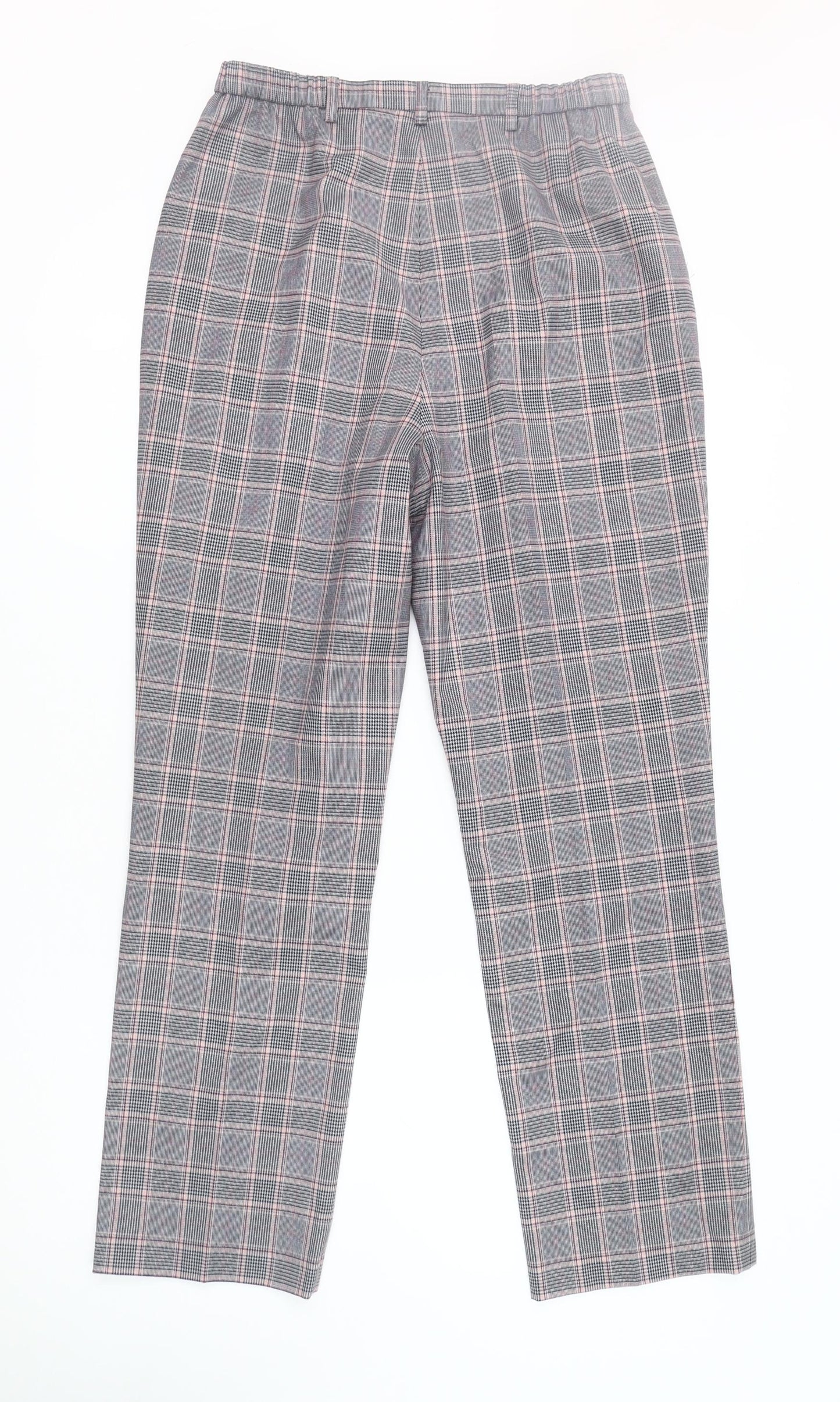 Cotswold Collections Plaid Women's Trousers, Size 12, Grey