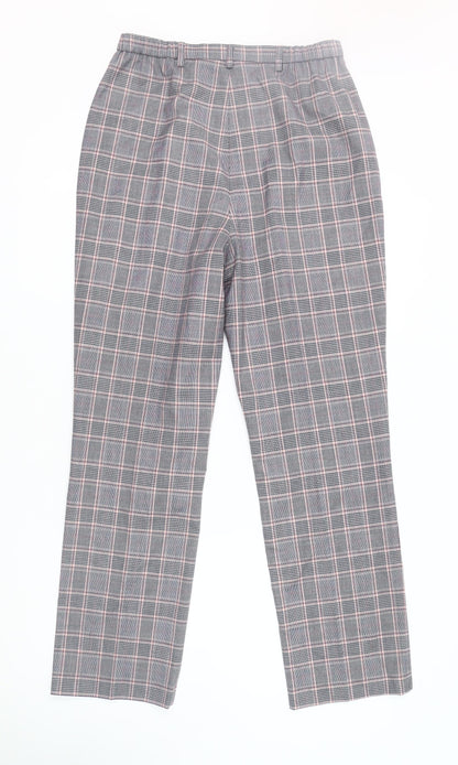 Cotswold Collections Plaid Women's Trousers, Size 12, Grey