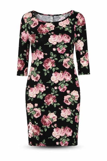 New Look Women's Multicoloured Floral Bodycon Dress, Size 8