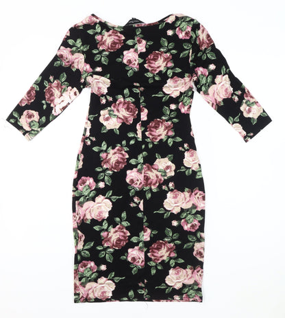 New Look Women's Multicoloured Floral Bodycon Dress, Size 8