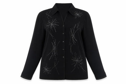 Womens UK Size 14 Marks and Spencer Black Basic Button-Up