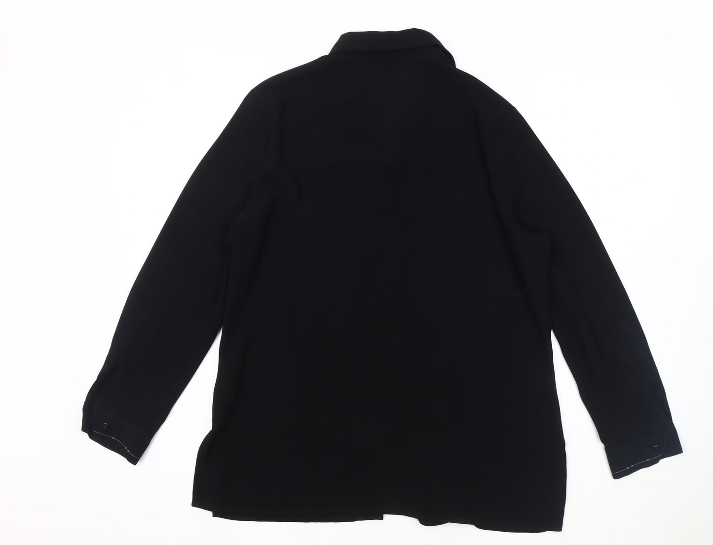 Womens UK Size 14 Marks and Spencer Black Basic Button-Up