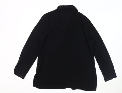 Womens UK Size 14 Marks and Spencer Black Basic Button-Up