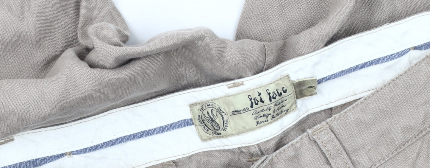 Fat Face Women's Beige Button Trousers