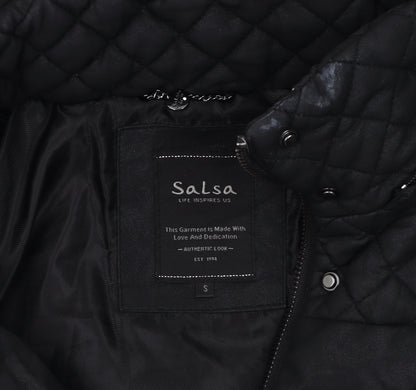 Salsa Women's Black Puffer Coat Size S with Fur Trim