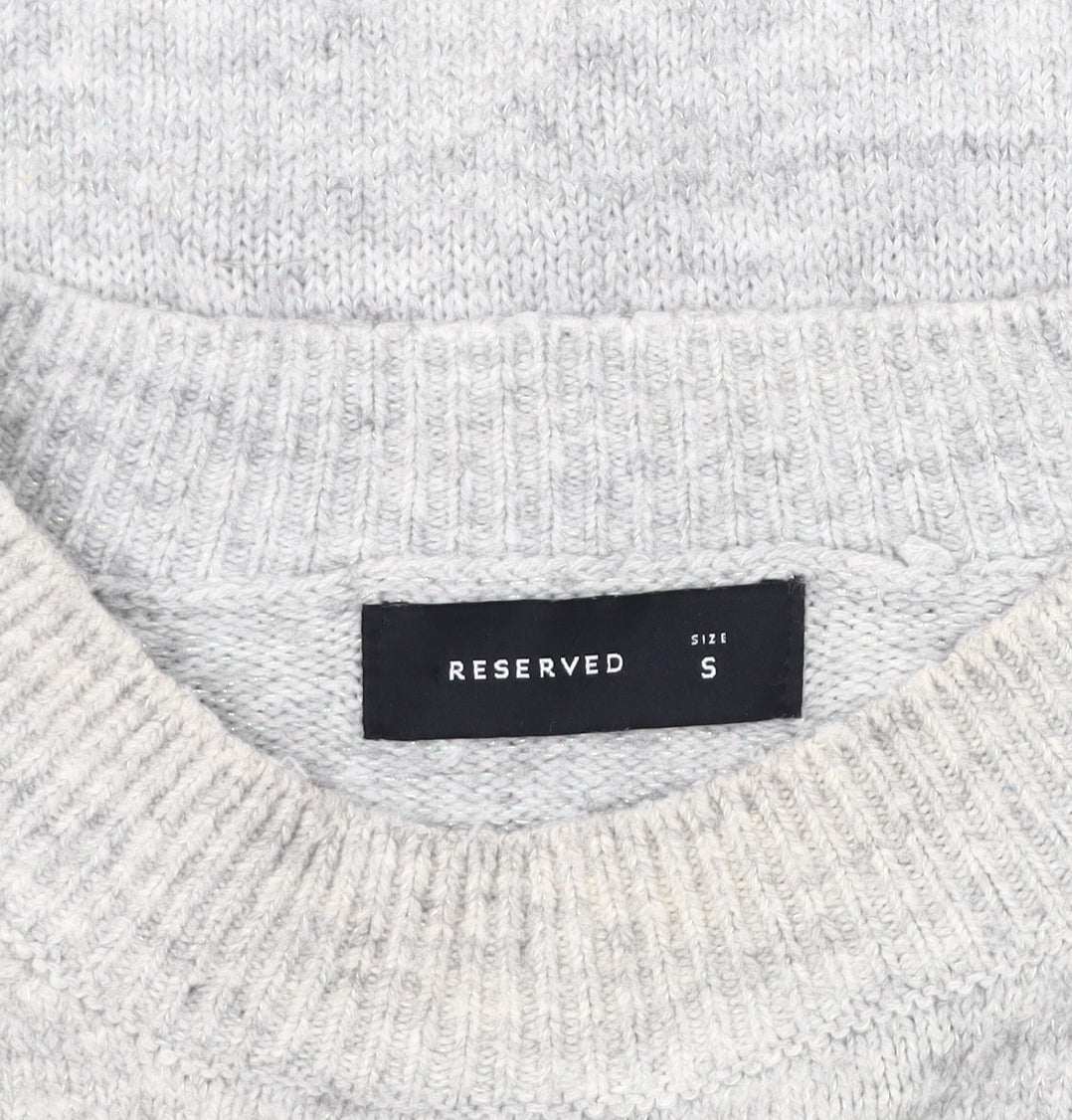 Reserved Men’s Grey Cable-Knit Pullover Jumper S