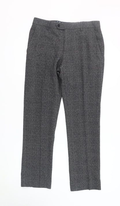 Next Men's Grey Tweed Check Trousers 30S