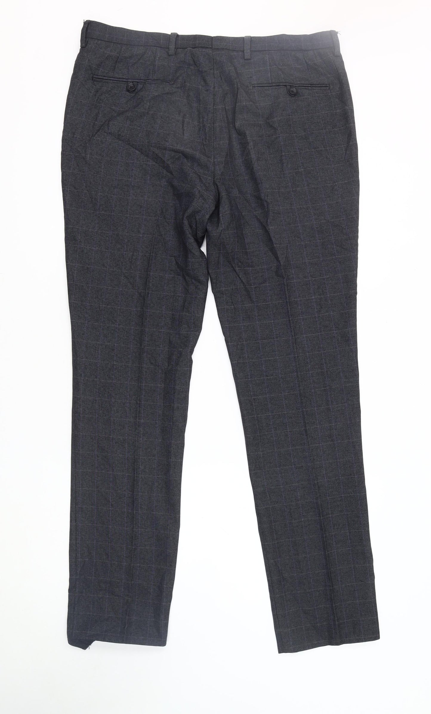 Next Men's Grey Check Trousers Size 34 L