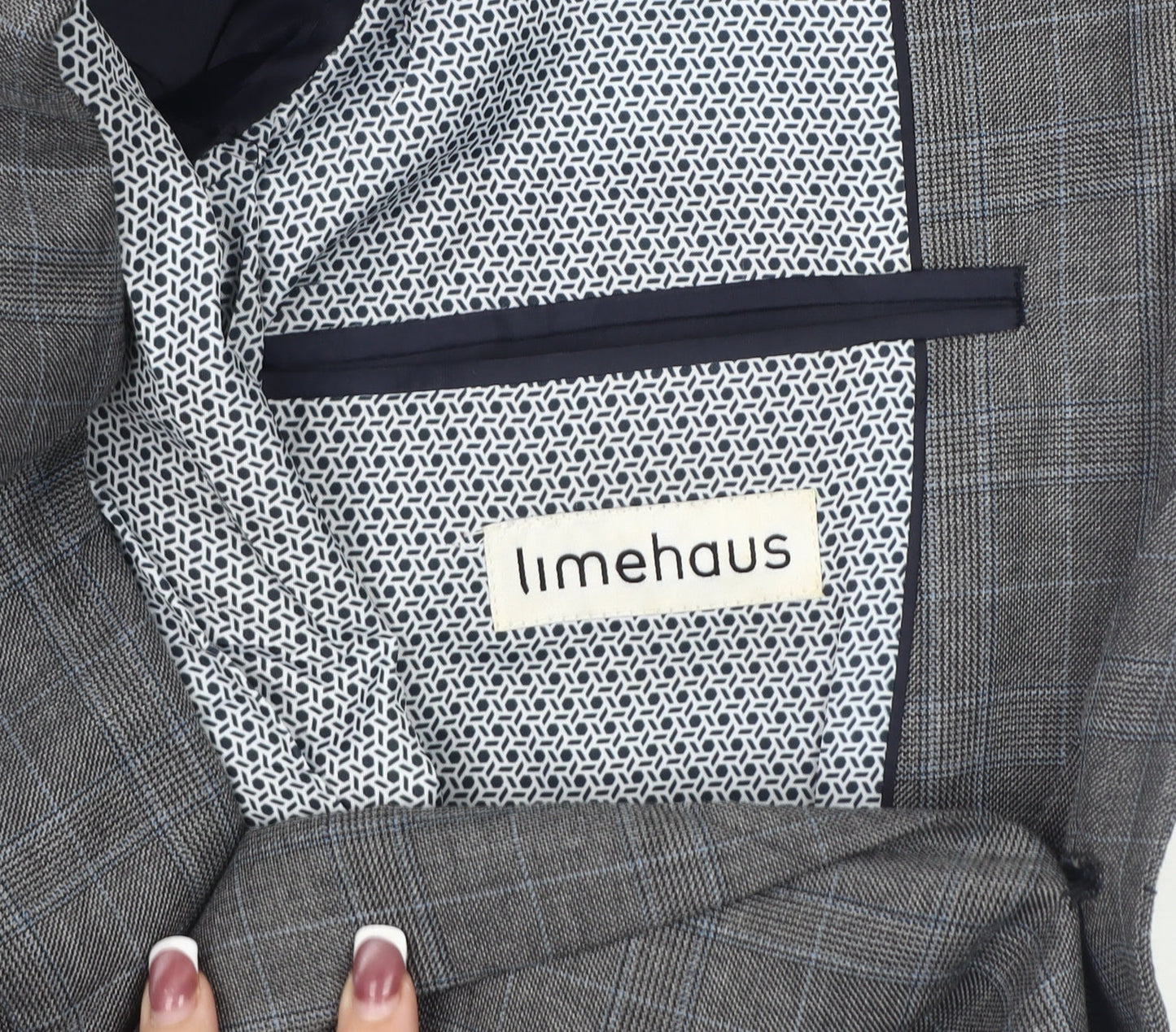 Mens UK Size 34 limehaus Regular Grey Suit Jacket