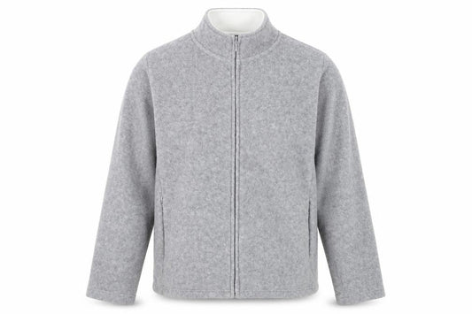 Front view of Isle Essentials unisex grey medium jacket