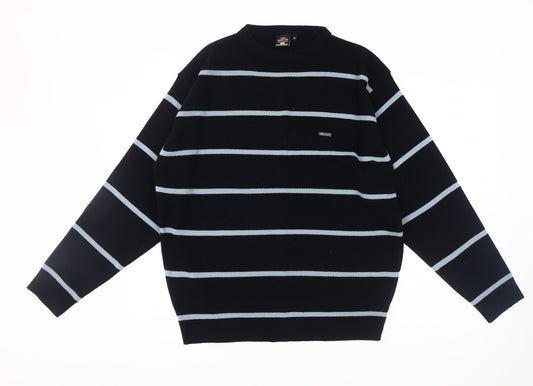 Rapid Fire Men's M Black Striped Pullover Jumper