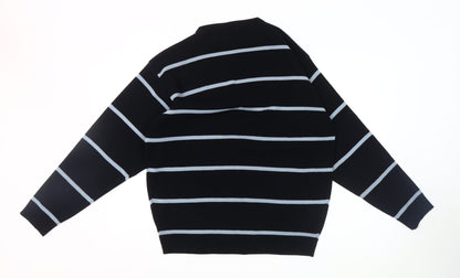 Rapid Fire Men's M Black Striped Pullover Jumper
