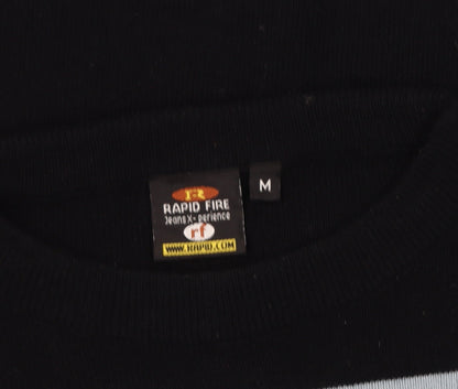 Rapid Fire Men's M Black Striped Pullover Jumper