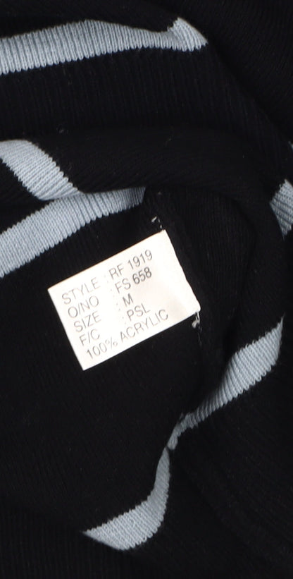 Rapid Fire Men's M Black Striped Pullover Jumper