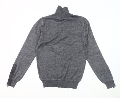 Rough Justice Men's Grey XL Henley Knit Sweatshirt